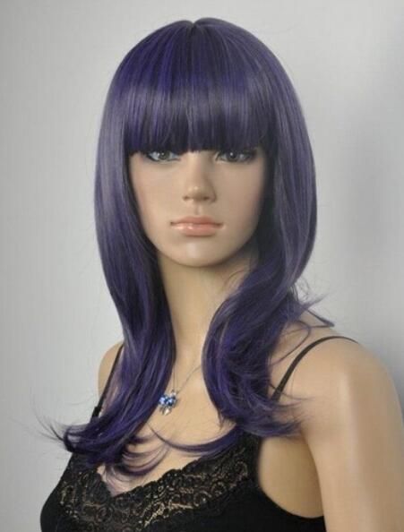 Fashion Charming Long Straight Light Purple Straight Bangs Women