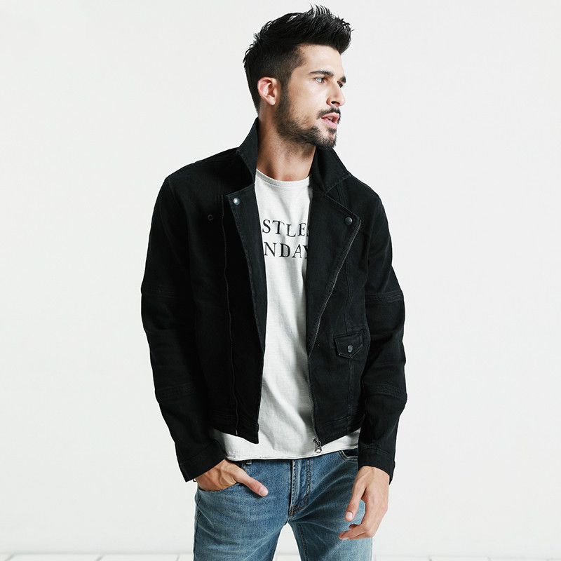 zipper denim jacket mens