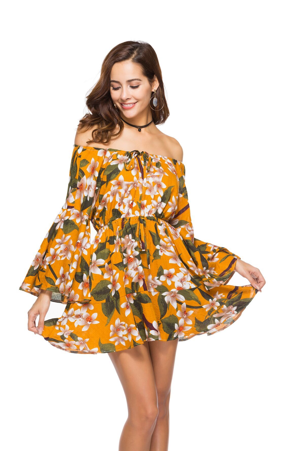 open shoulder summer dress