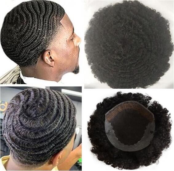 2020 Afro Curl 360 Wave Q6 Lace Front Toupee Q6 Men Hair Wig Men