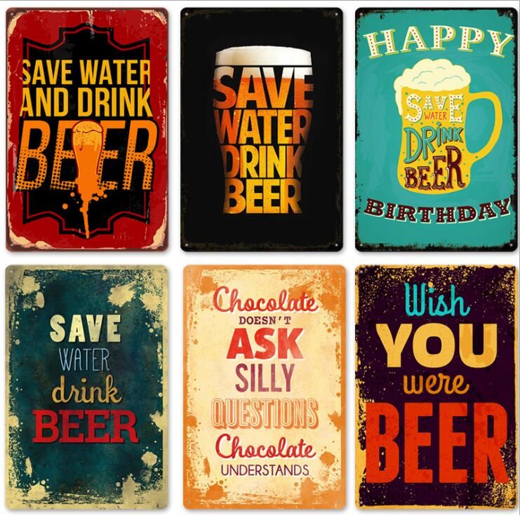 Metal Tin Sign i only drink on days Bar Pub Home Vintage Retro Poster Cafe ART