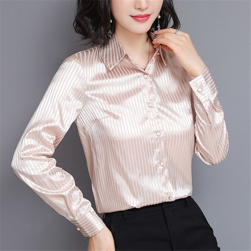 Fashion Autumn Women Silk Shirts Woman 