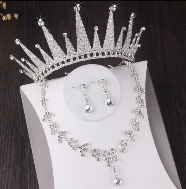 Latest Hottest Bridal Wedding Accessories Crown Necklace Earrings