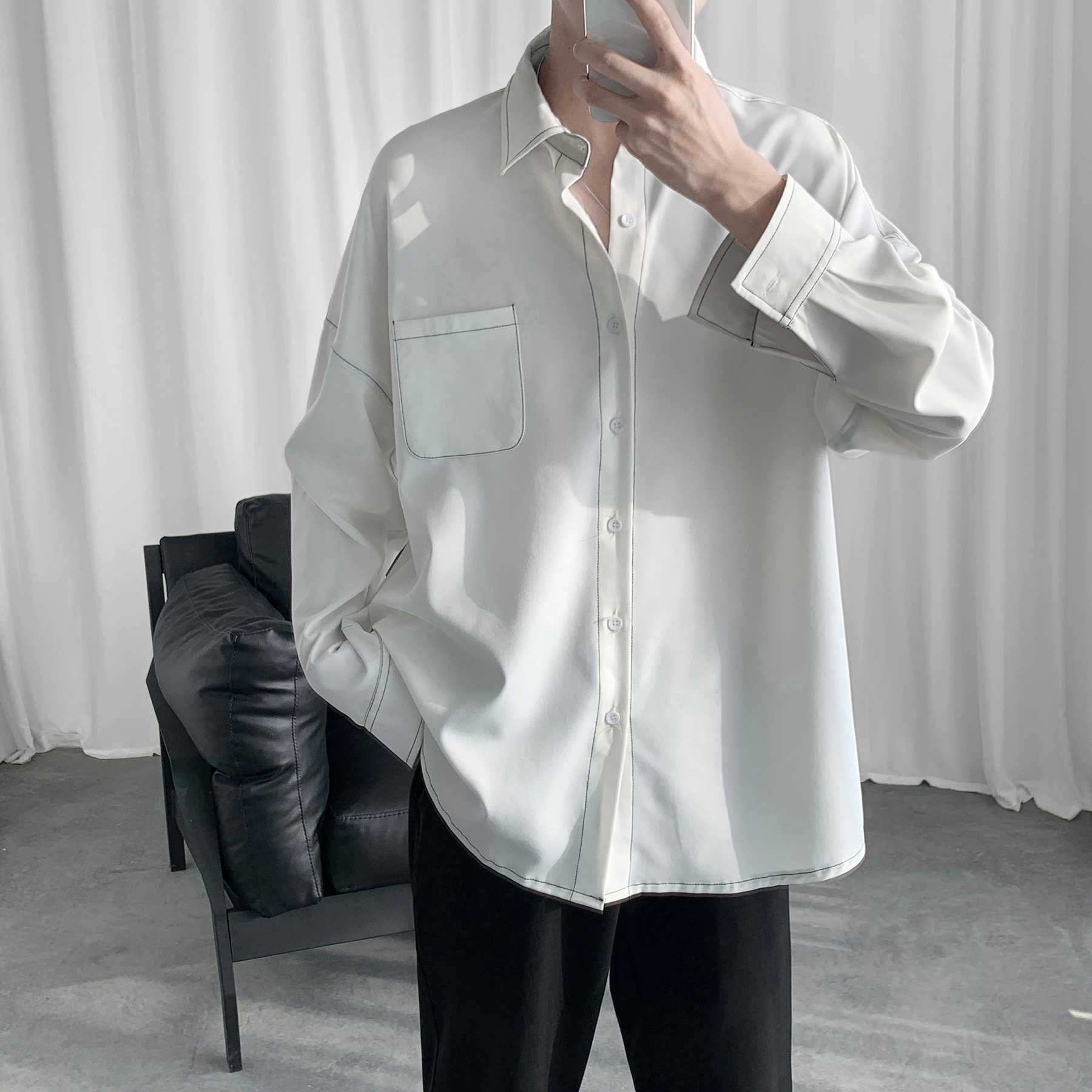 black and white long sleeve shirt mens