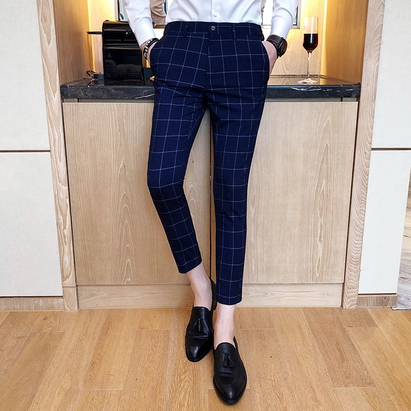 mens plaid ankle pants