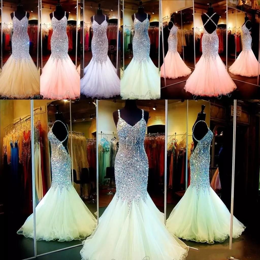 bling mermaid prom dresses