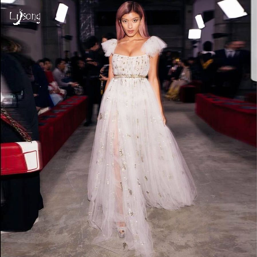 white flowing gown