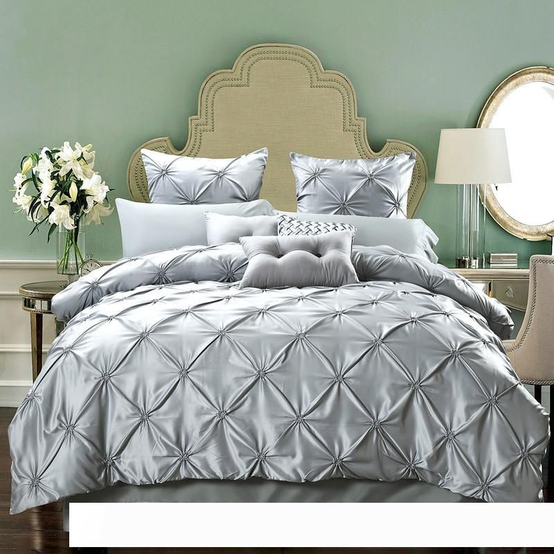 European Style Bedding Sets Pure Color Sideric Luxury Duvet Covers