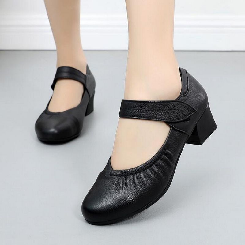 Genuine Leather Slip On Shoes Comfortable Walking Shoes Woman