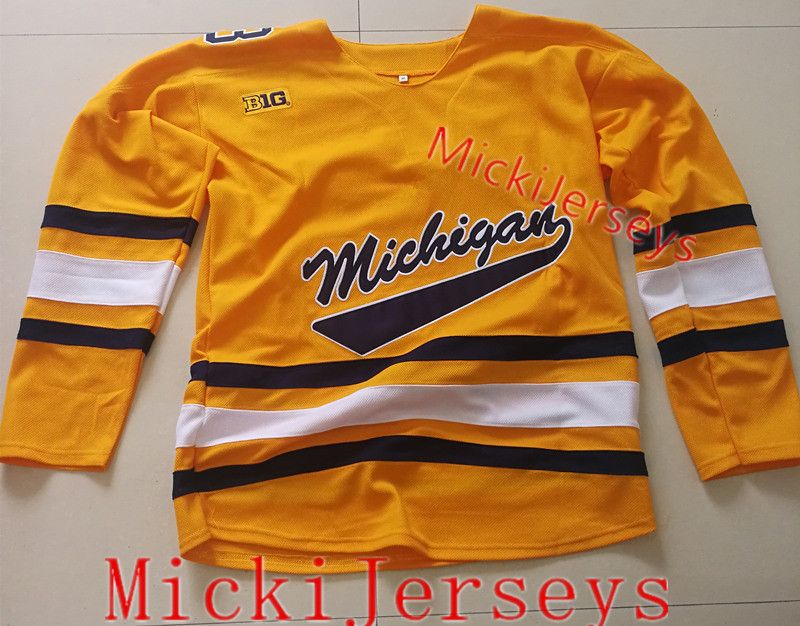Men's Michigan Wolverines 43 Quinn Hughes Navy Blue Hockey Jersey