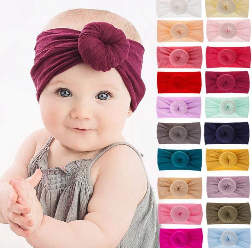 cinta de cabello con nudo cintas elásticas para el cabello accesorios para el cabello para niña 2021 Turbante de algodón para niña 