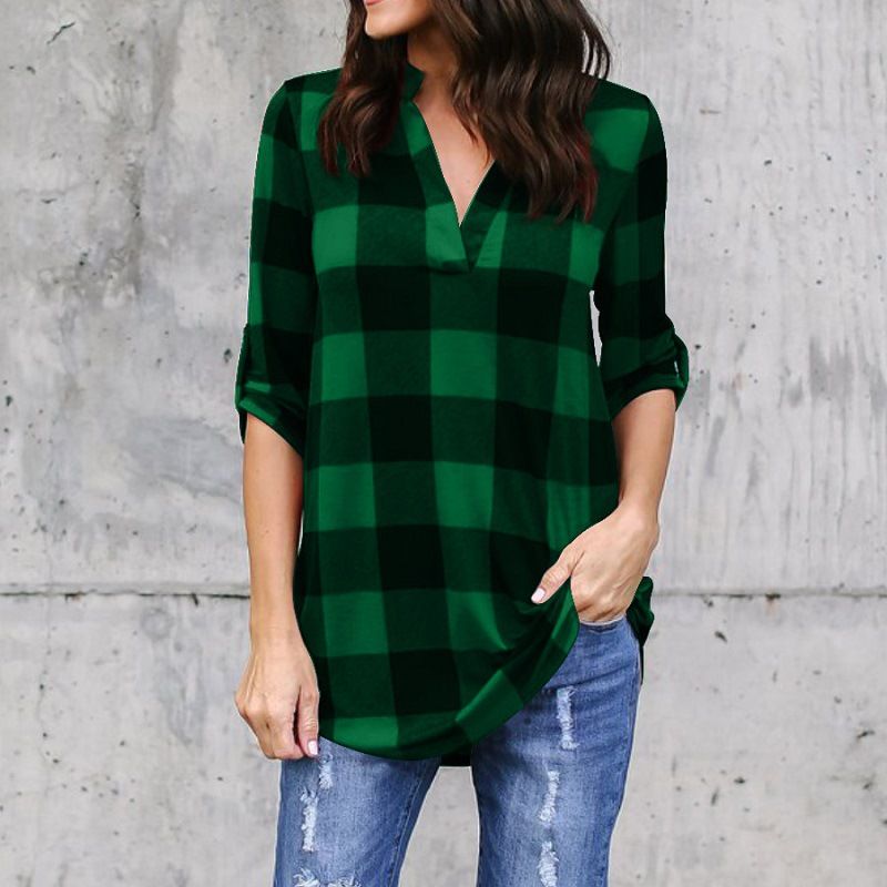 green flannel shirt womens