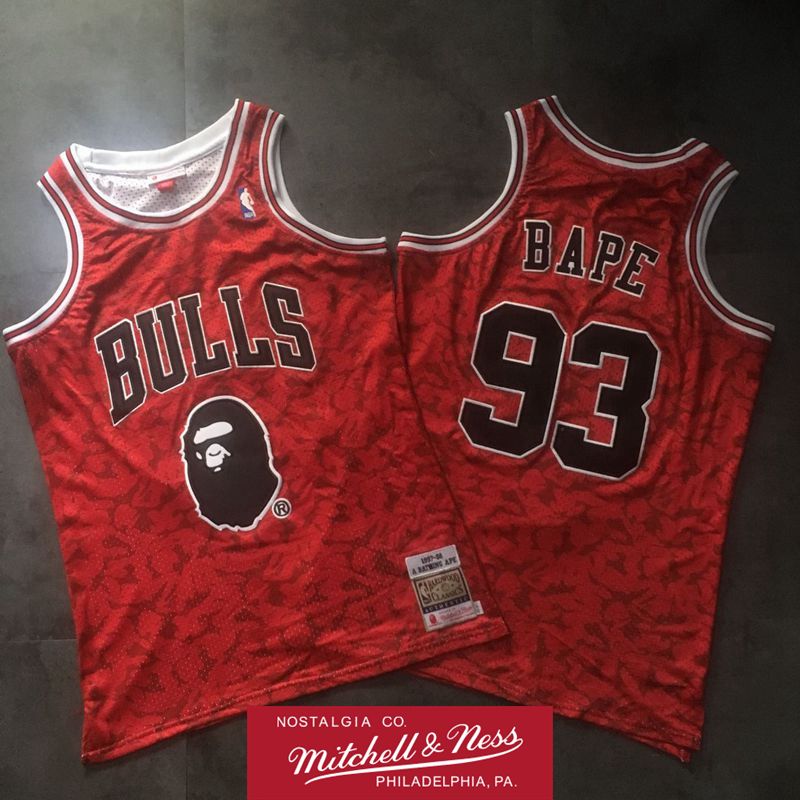 bape mitchell and ness bulls