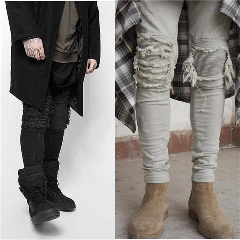 skinny ripped biker jeans