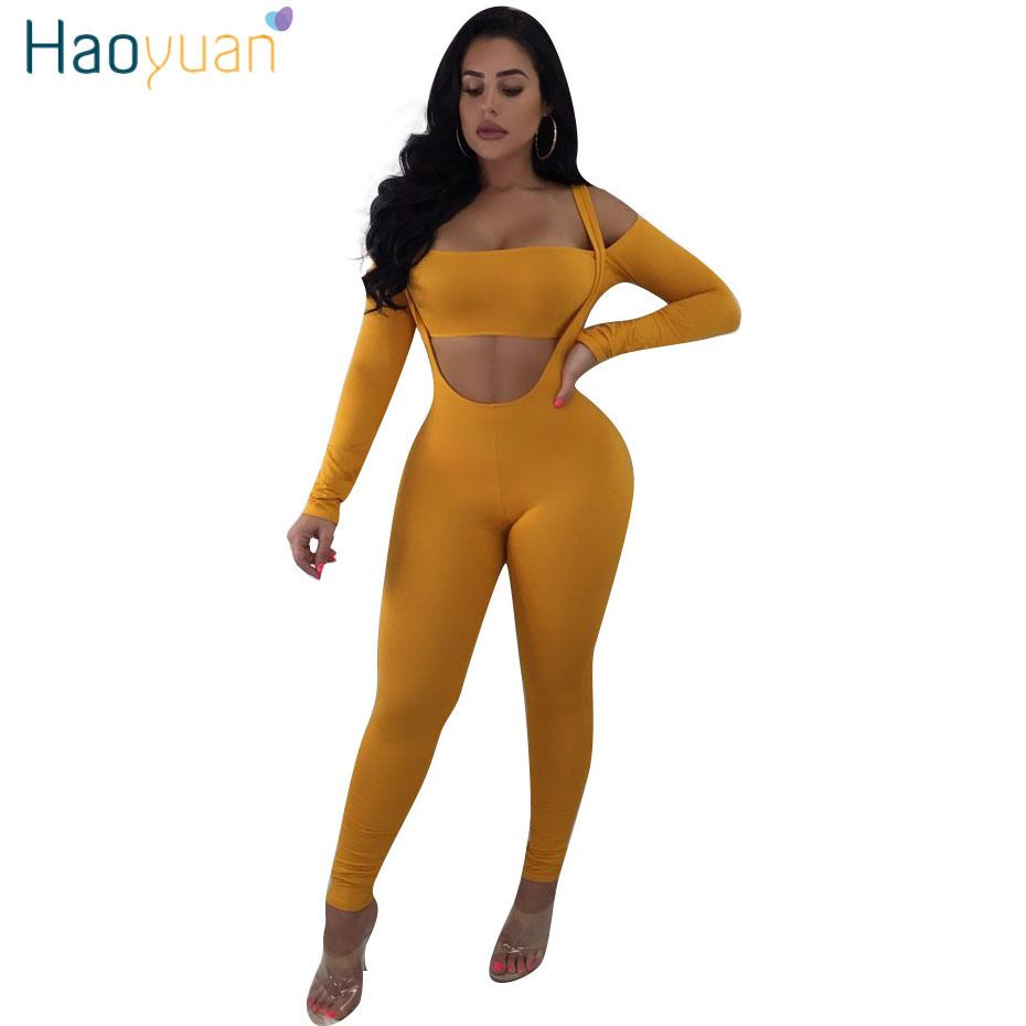 yellow bodycon jumpsuit