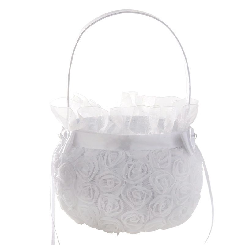 Bolso Para Novia Diseño Color Blanco Con Flores De Satén Bolso Para Novia Diseño Color Blanco Con Flores De Satén