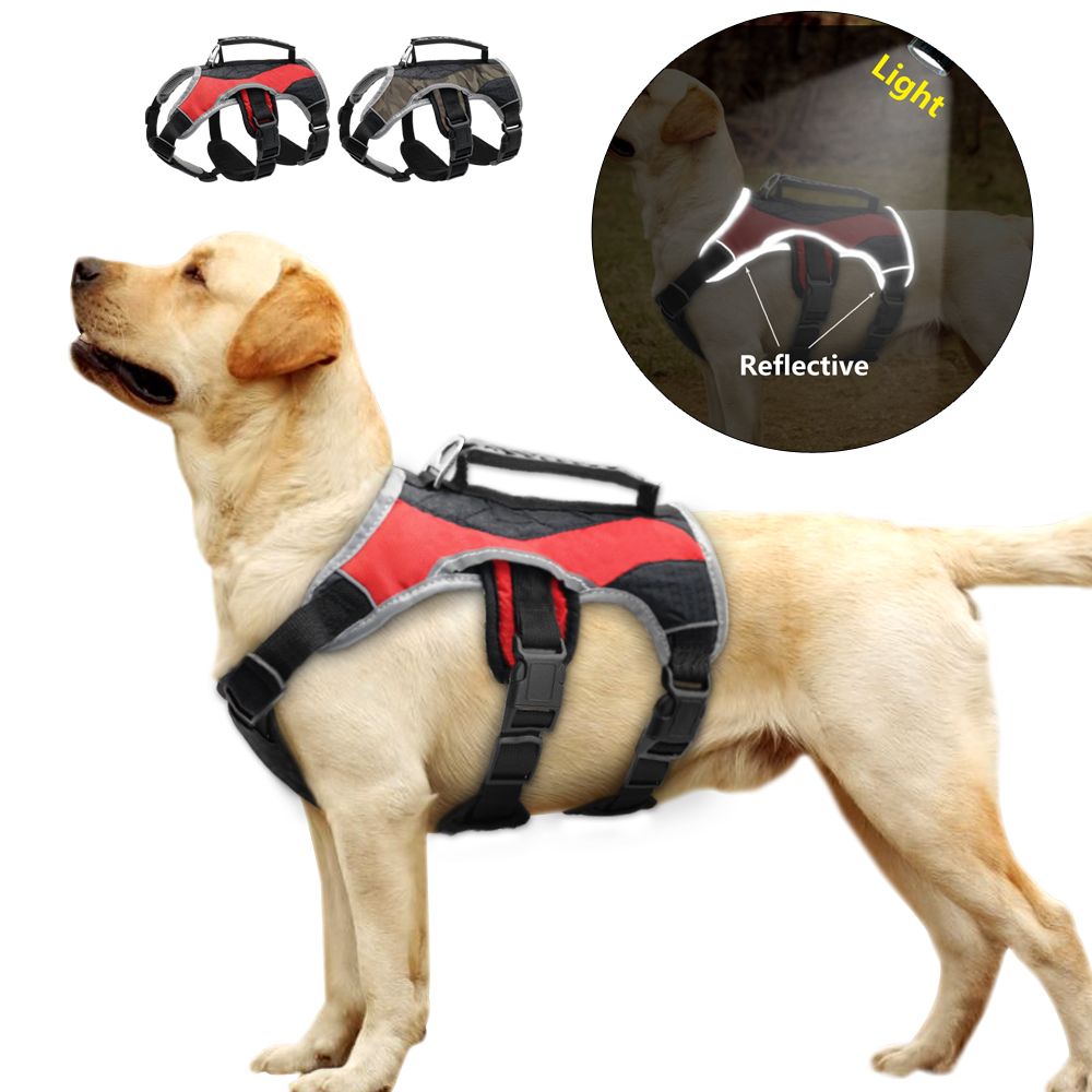 2020 Reflective Nylon Large Dog K9 Harness Mesh Padded Dog Training