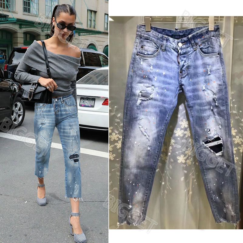 ladies patchwork jeans