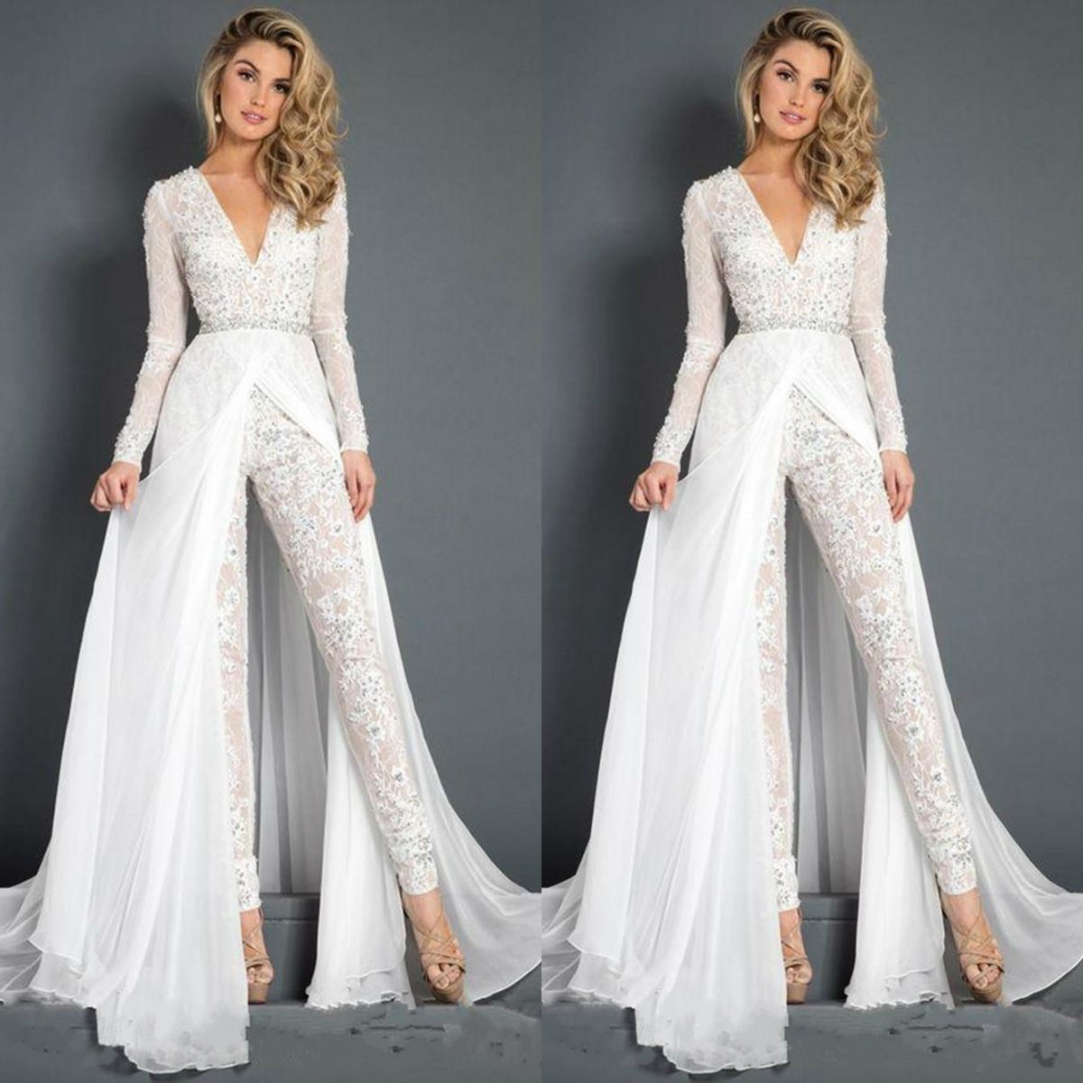 Formal White Jumpsuit Evening Wear ...