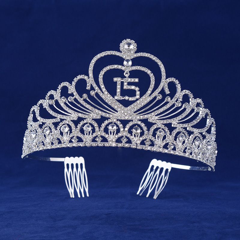 15 Quince años Rhiestone Tiara Crown con peines J 190430