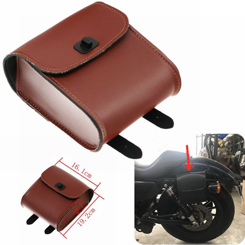 Color : Black Motorbike Luggage Rolls Pu Leather Motorbike Luggage Rolls Motorcycle Side Bag Tool Bag For Harley Yamaha Honda Kawasaki Suzuki Motorcycles 