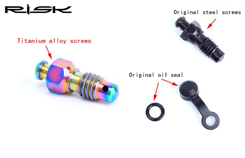 2pcs RISK Titanium Hydraulic Disc Exhaust Bolts For MTB Bike Brake Clip Screws