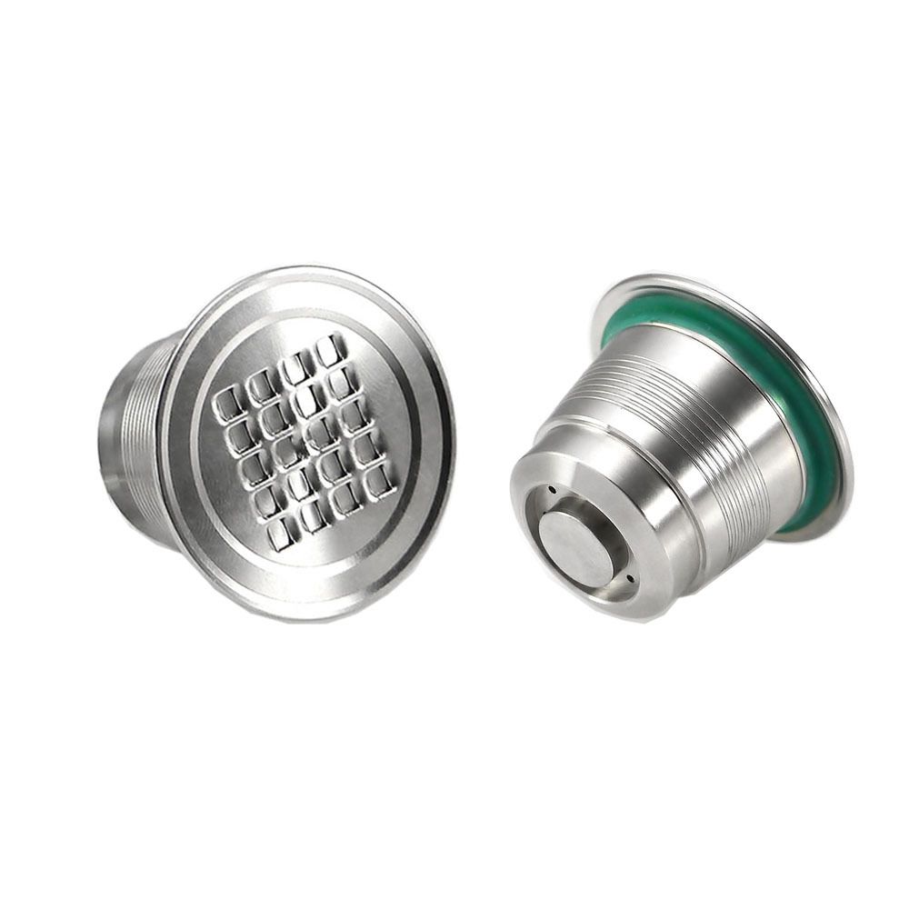Houkiper filtro riutilizzabile in acciaio INOX filtro riutilizzabile capsule di caffè espresso tazza con cucchiaio e pennello per macchina da caffè Nespresso 
