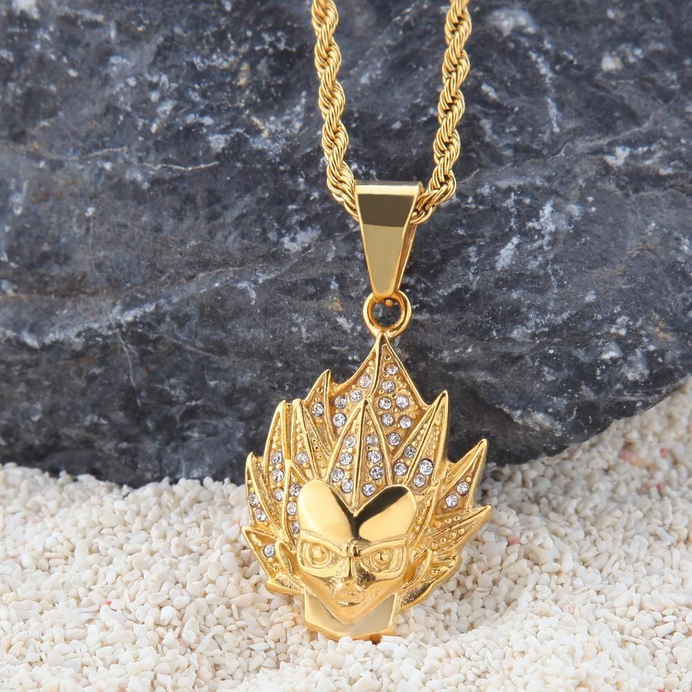 Anime Super Saiyan Goku Gold Pendant 