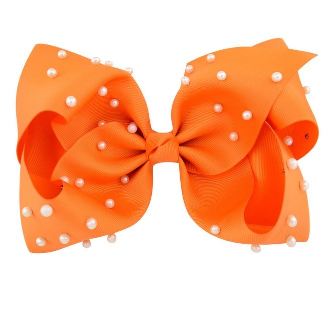8/'/' Large baby girl Children Bow Hairpin Girl Bow With Pearl Hair Clip A101