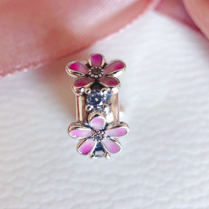 2020 New 925 Sterling Silver Pink Daisy 