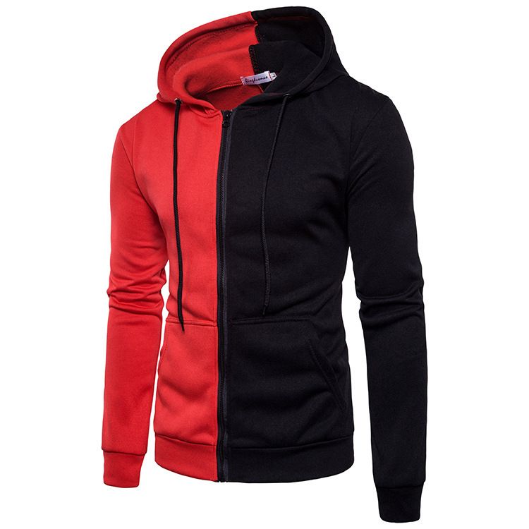 half black half white hoodie