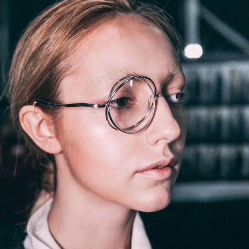 mens round clear glasses