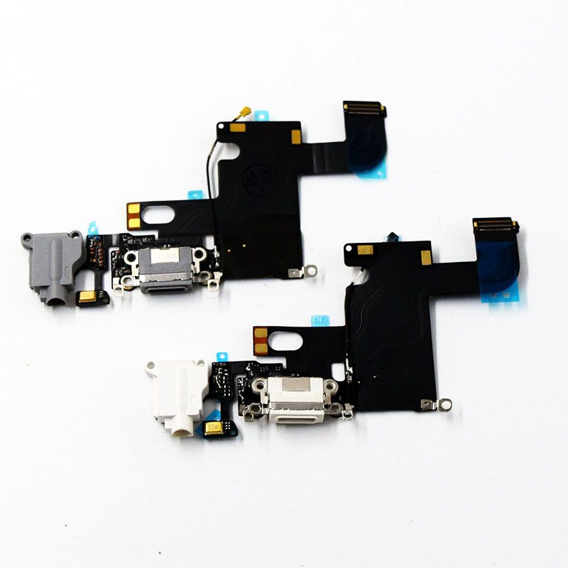 Recambio conector para base Dock carga puerto Flex para Auriculares Jack para iPhone 6-Negro