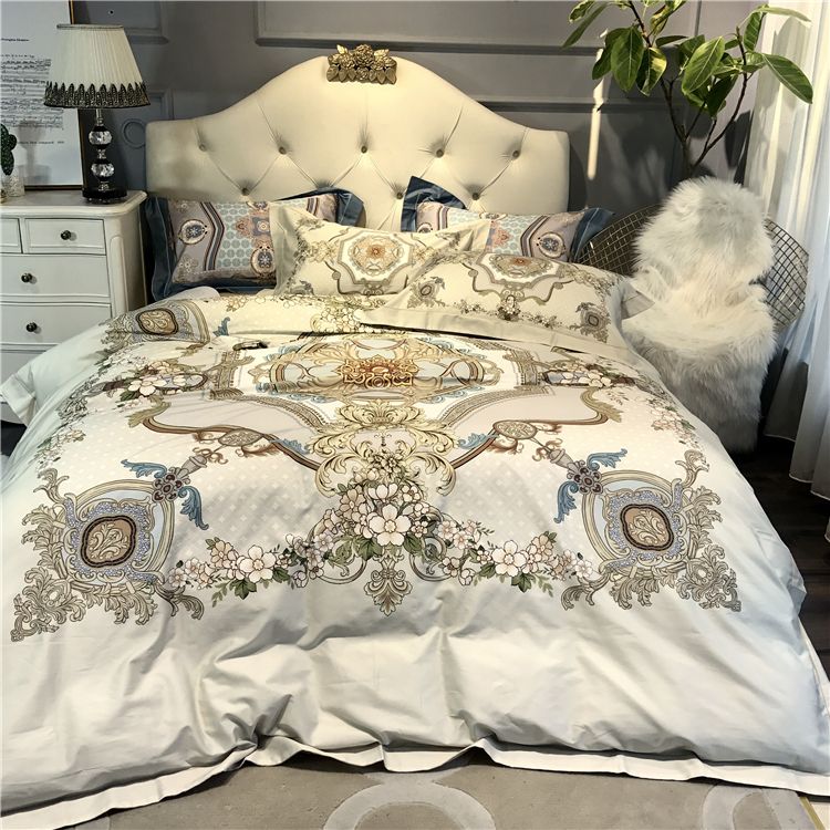 High Quality New European Style Luxury Stain And Gold Bedding Set