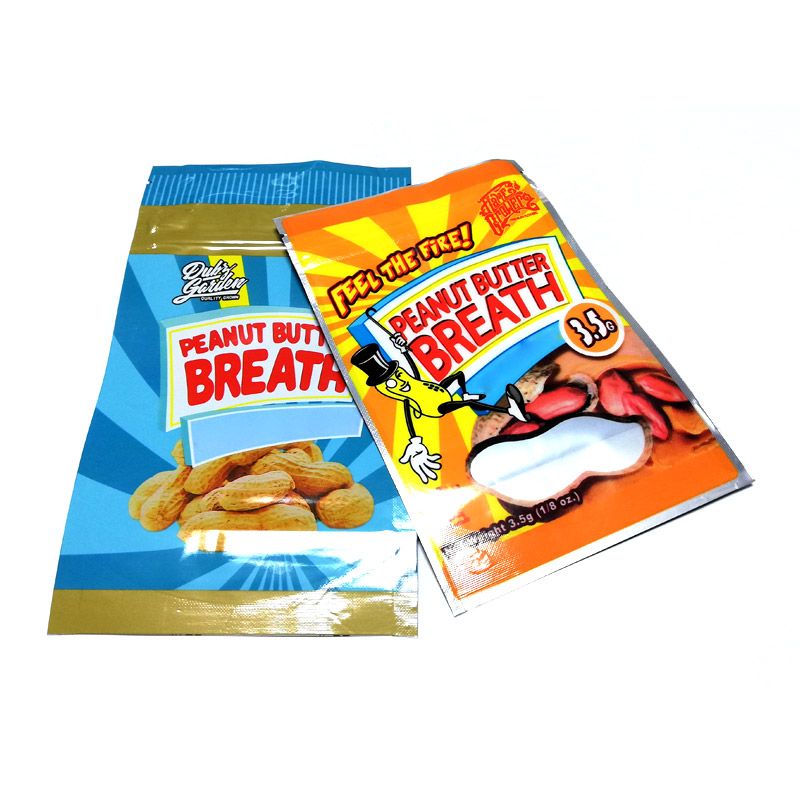 Peanut Butter Breath 28g 1oz Mylar Smell Proof Zip Lock Empty Bags 16pcs 