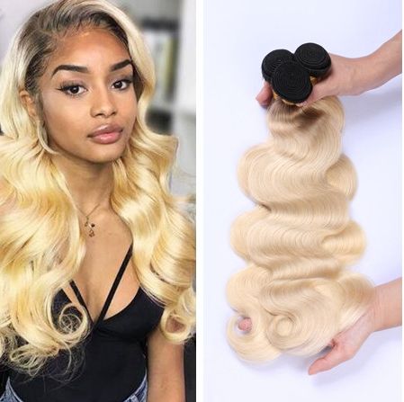 Ombre Blonde Malaysian Hair Weave Bundles Hair Body Wave Dark