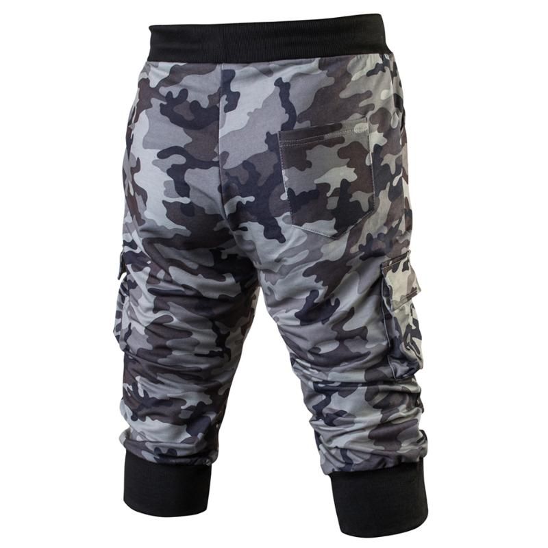 mens camo jogger shorts