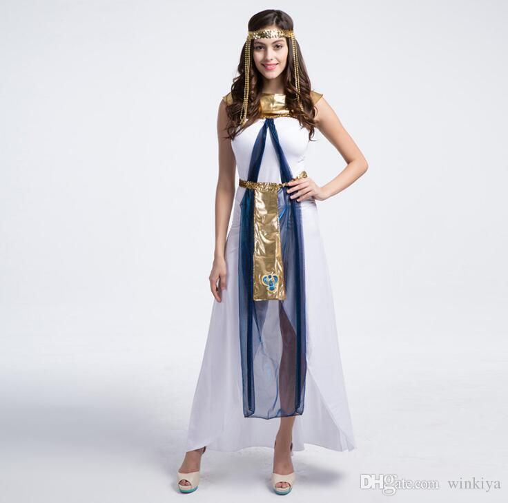Traje de Halloween del traje de Cleopatra reina atractiva Cosplay diosa egipcia muchachas de las mujeres Traje de Halloween del traje de Cleopatra reina atractiva Cosplay diosa egipcia muchachas de las mujeres