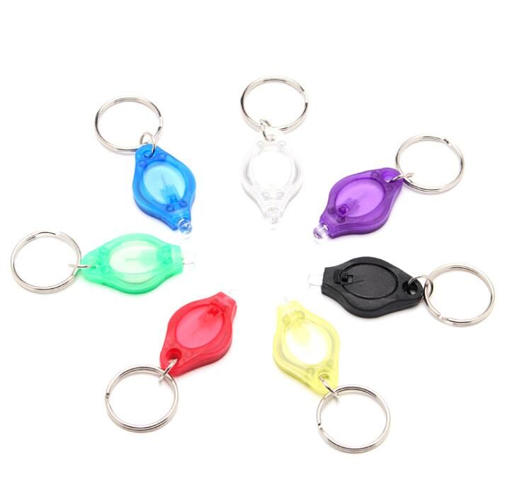 Mini Torch Key Chain Ring Keyring White LED Lights Torch UV LED Bulbs