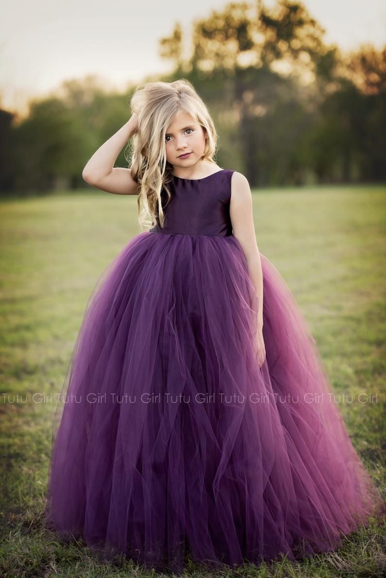 Acquistare Tutu Viola Melanzana Vestito Da Ragazza Di Fiore In Tulle  Corpetto In Raso Gonna Soffice In Tulle Collo A Gioiello Senza Schienale  Prima Comunione Abito Da Ballo Principessa Economico | Consegna