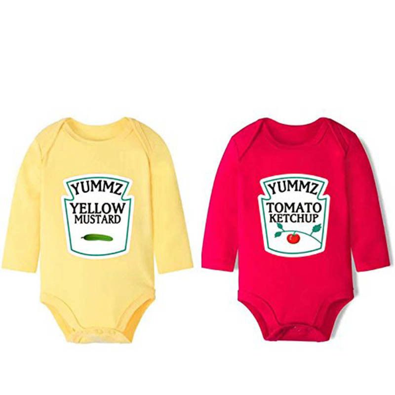 Heinz Style Baby Bodysuit Baby Suit Tomato Sauce Ketchup Mustard Cute Funny Gift
