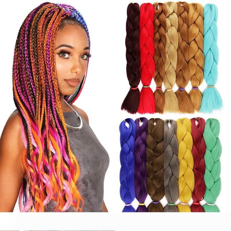 2020 Solid Color X Pression Braiding Hair Bulk Crochet ...