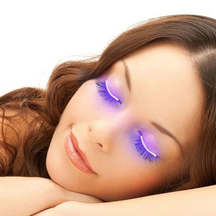 compre lampara de pestanas led moda pestanas resplandecientes delineador de ojos con luz led pegatinas de doble parpado colorido luz activada por voz