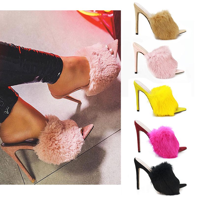 mink sandals heels