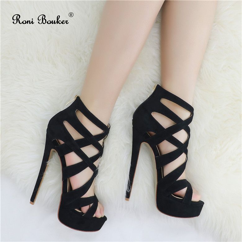 black suede platform shoes