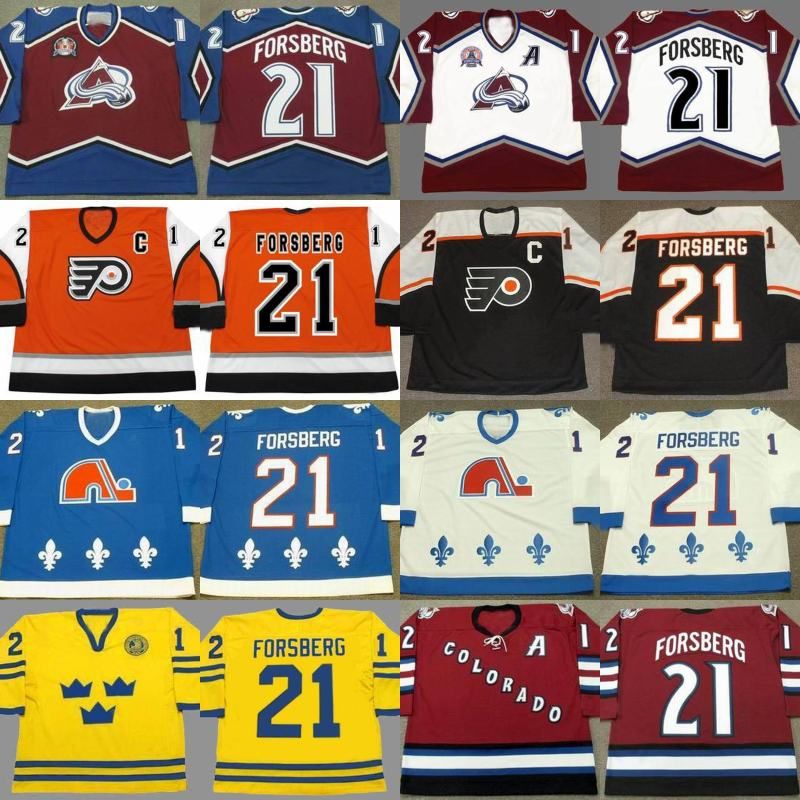 peter forsberg avalanche jersey
