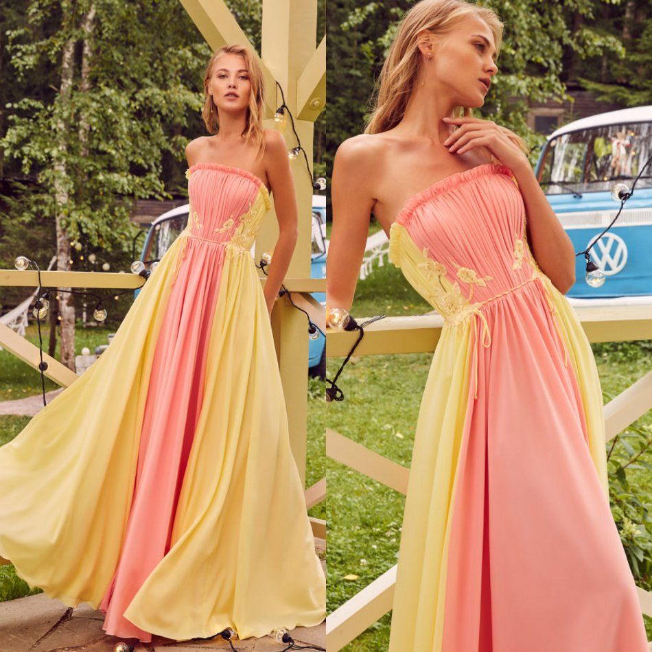 pink and yellow dress