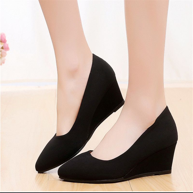 wedge heel shoes black