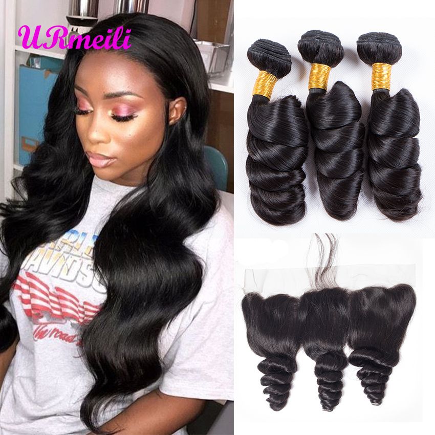 brazilian virgin hair body wave 3 bundles with lace frontal 13x4