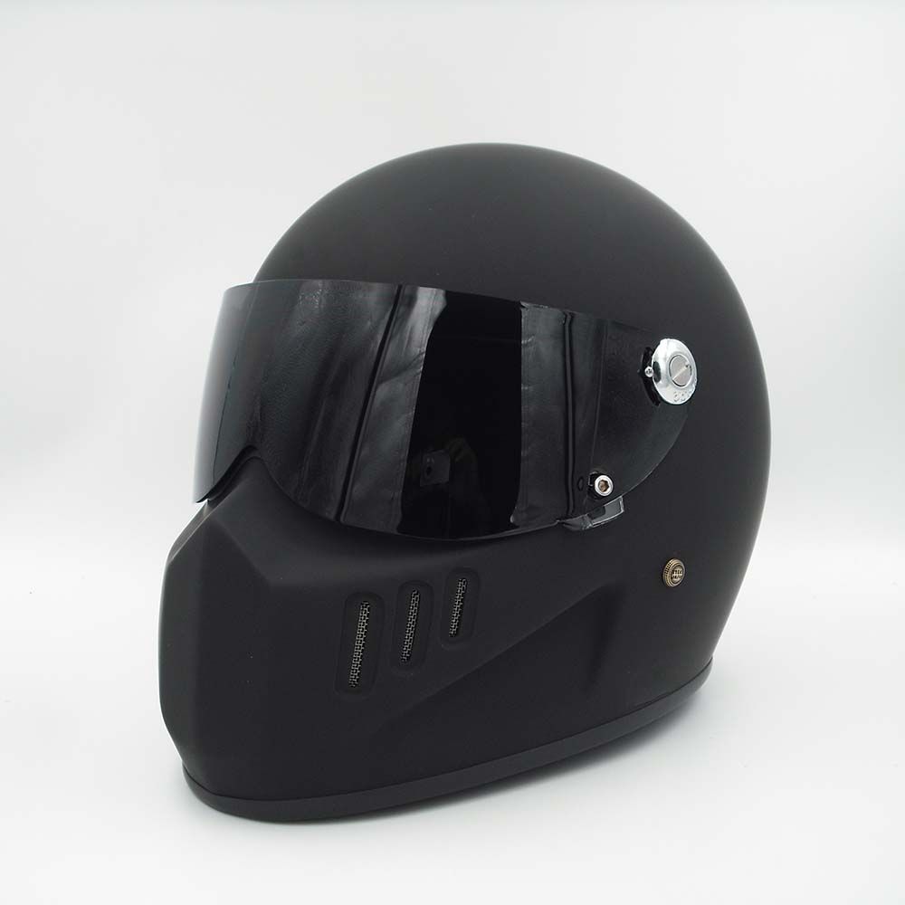 Motorcycle Full Face Helmet Cruiser Fiberglass Helmet With Black Shield